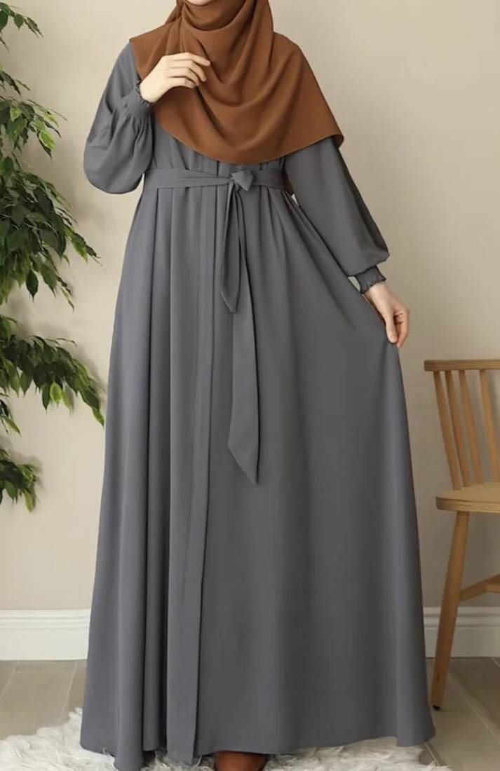 Versatile Zipper Abaya with Adjustable Belt