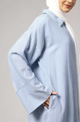 Stripe Shirt Abaya - Classic