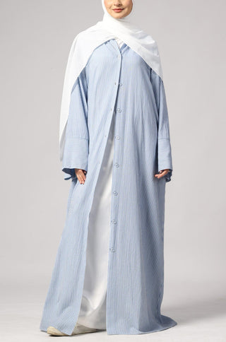 Stripe Shirt Abaya - Classic