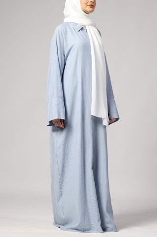 Stripe Shirt Abaya - Classic
