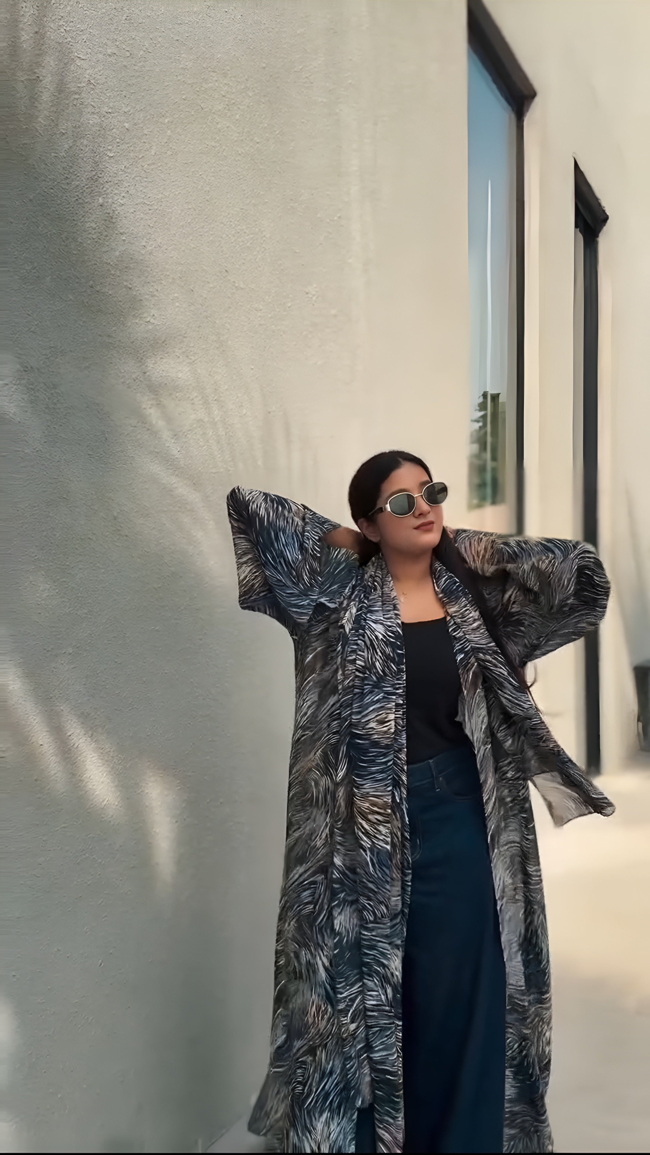 Noorwave Printed Georgette Abaya