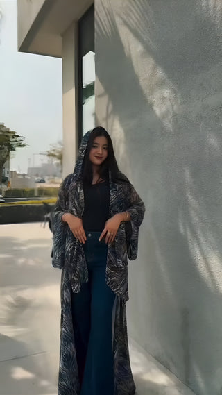 Noorwave Printed Georgette Abaya