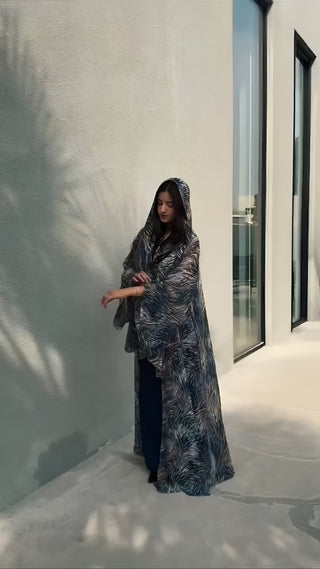 Noorwave Printed Georgette Abaya