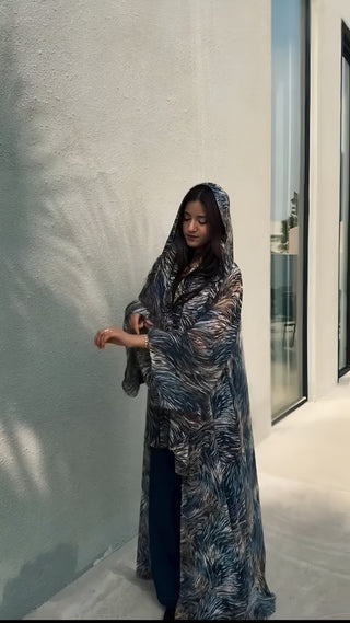 Noorwave Printed Georgette Abaya