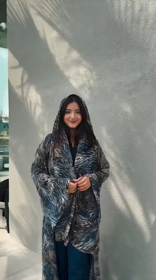 Noorwave Printed Georgette Abaya