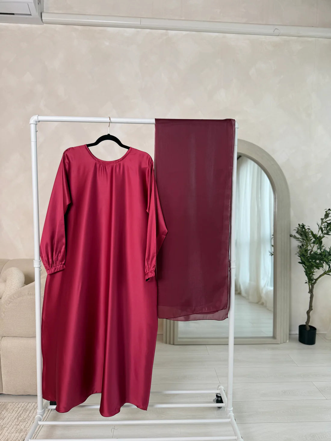 Hana - Kaftan abaya (Burgundy)