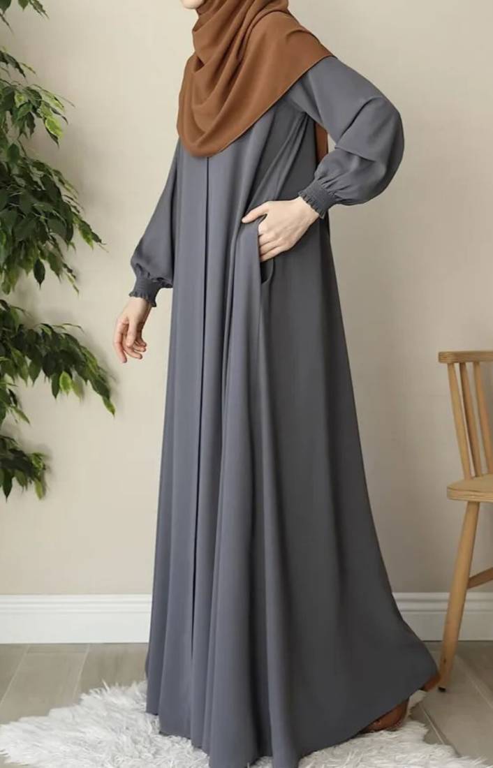 Versatile Zipper Abaya with Adjustable Belt