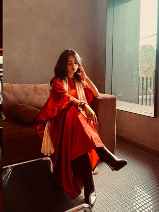 Rust Satin Kaftan