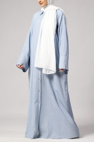 Stripe Shirt Abaya - Classic
