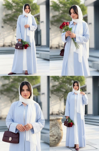 Stripe Shirt Abaya - Classic