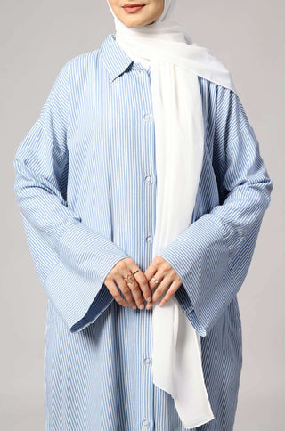 Stripe Shirt Abaya - Classic