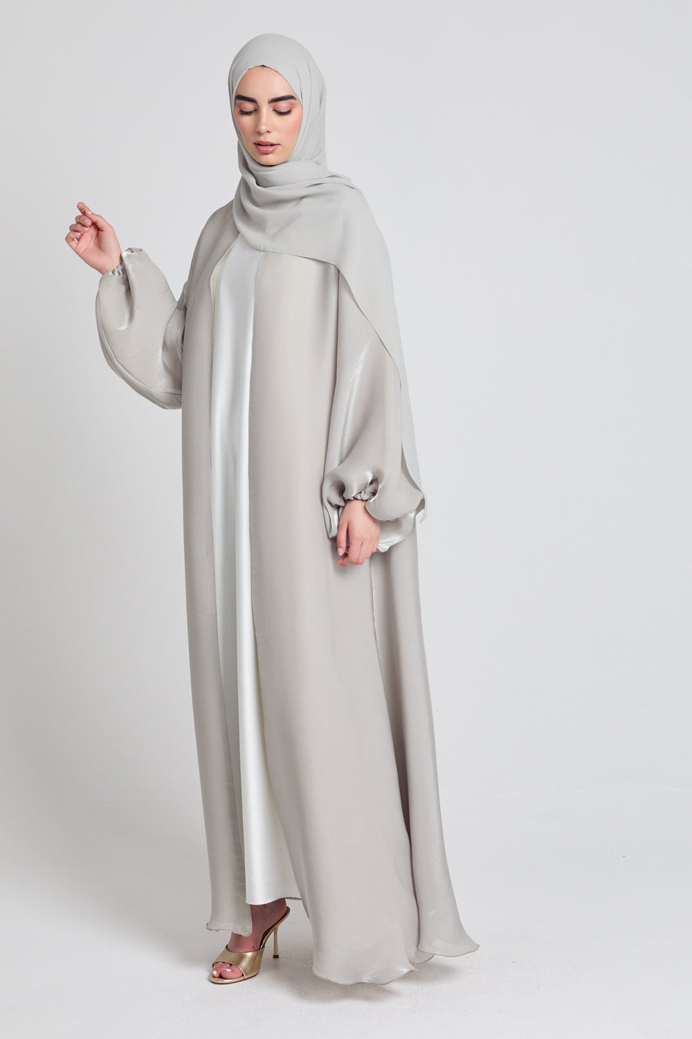 LUXURY MOONLIGHT ORGANZA OPEN ABAYA - MOONLIGHT