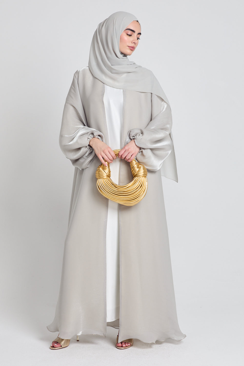 LUXURY MOONLIGHT ORGANZA OPEN ABAYA - MOONLIGHT