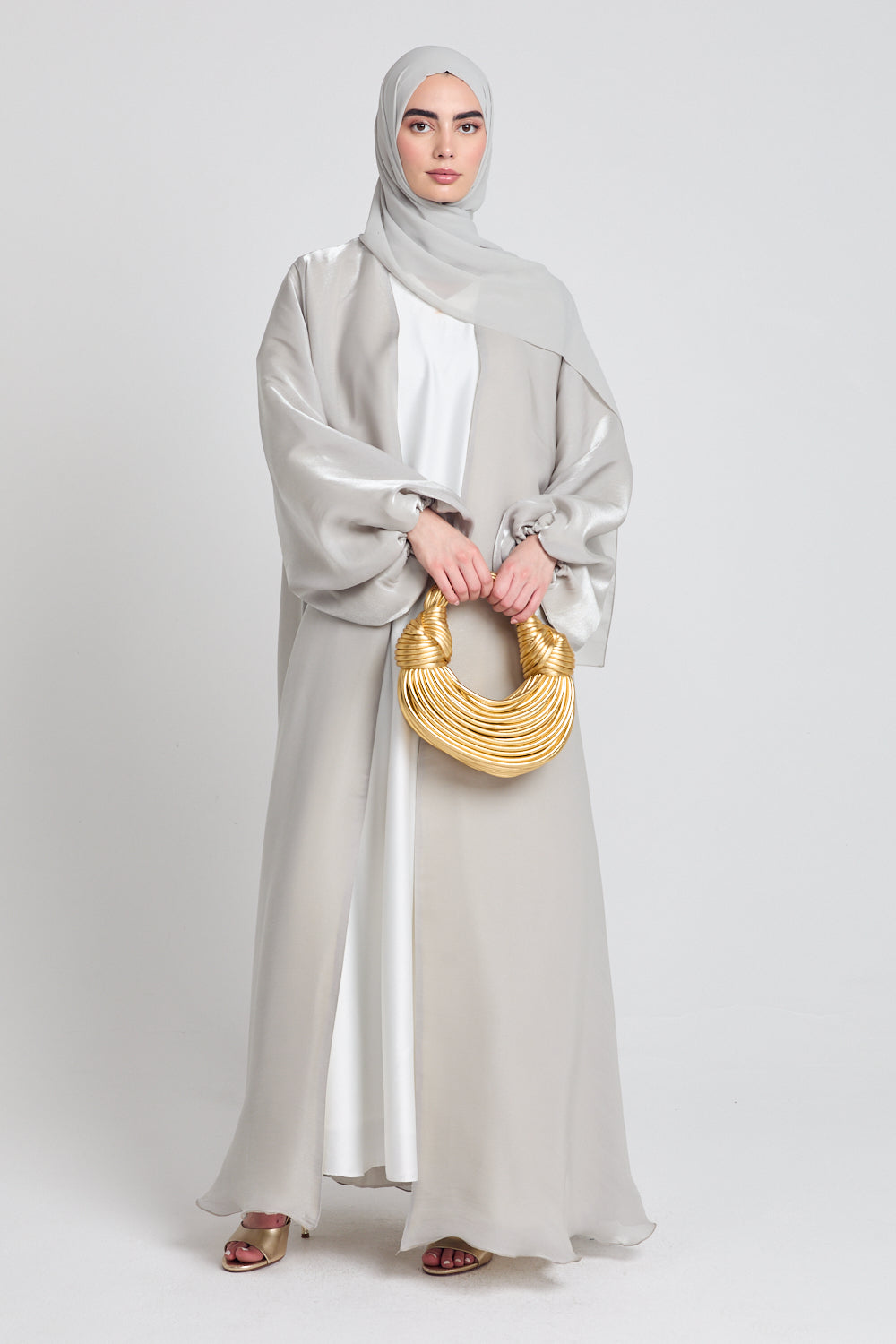 LUXURY MOONLIGHT ORGANZA OPEN ABAYA - MOONLIGHT