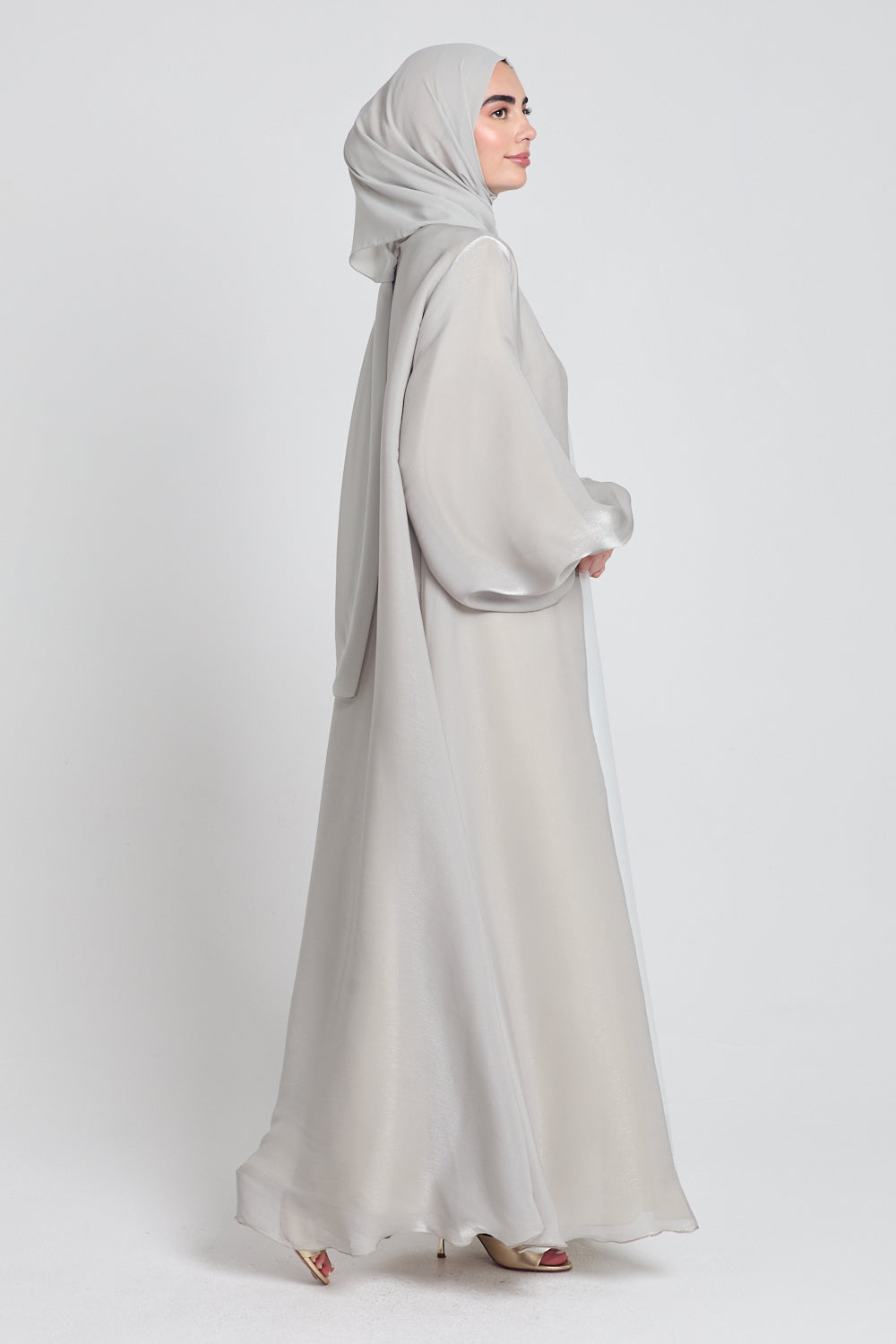 LUXURY MOONLIGHT ORGANZA OPEN ABAYA - MOONLIGHT