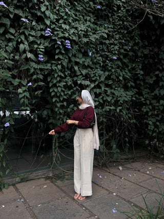 BURGUNDY COLLARED SHIRT & BEIGE TROUSER CO-ORD