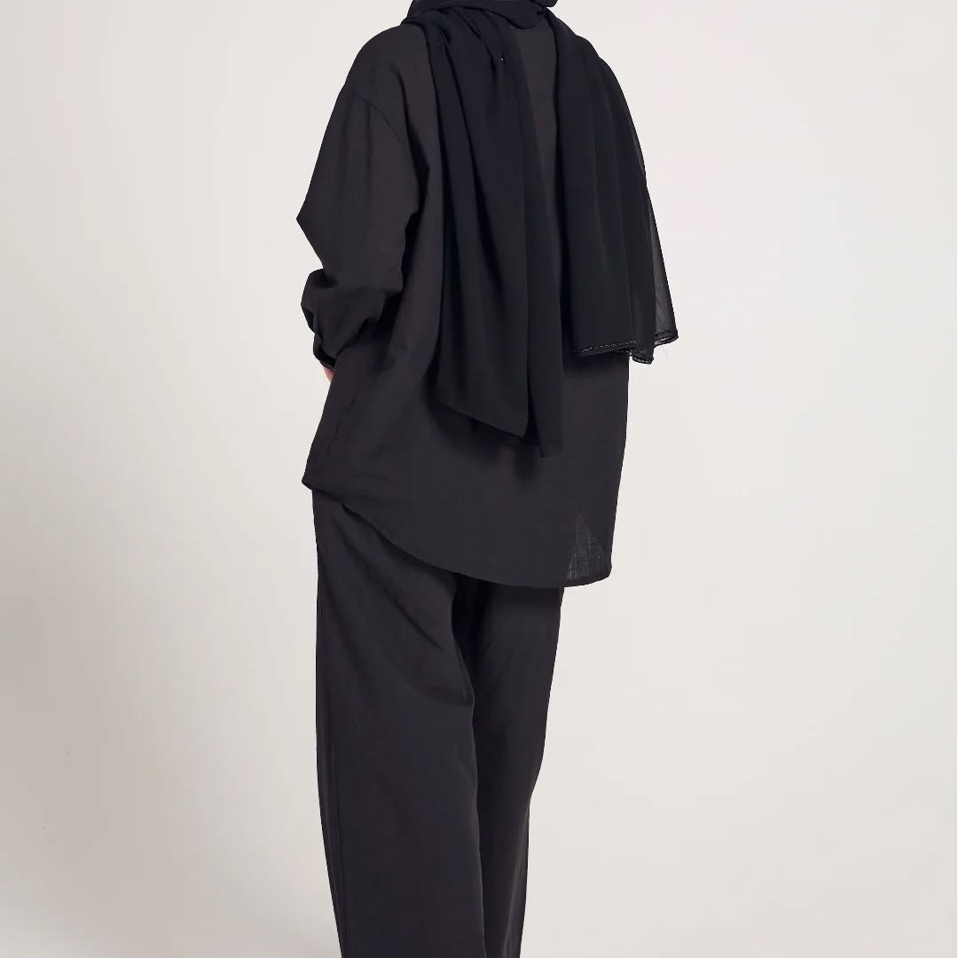 COTTON CO-ORD SET - BLACK