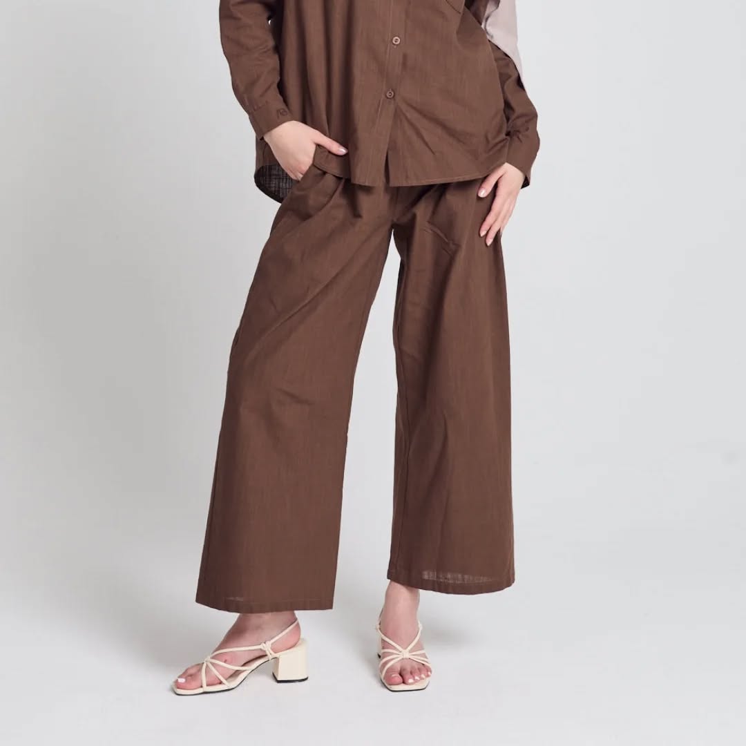 COTTON CO-ORD SET-BROWN