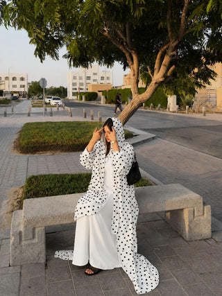 Snow Blossom Polka Abaya