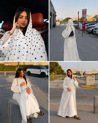 Snow Blossom Polka Abaya