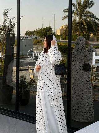 Snow Blossom Polka Abaya
