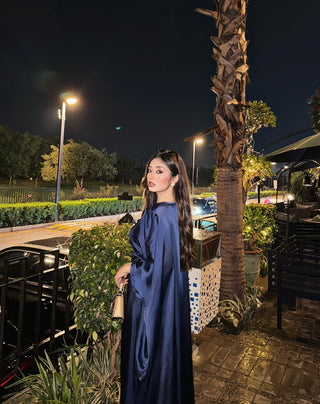 Navy Satin Kaftan