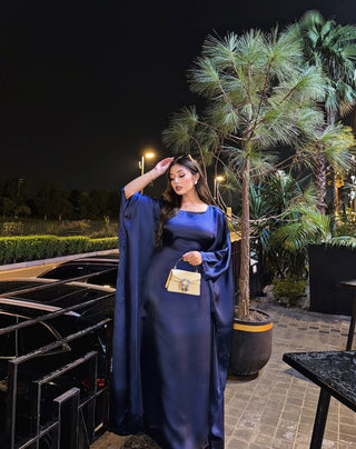 Navy Satin Kaftan