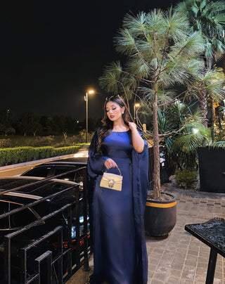 Navy Satin Kaftan