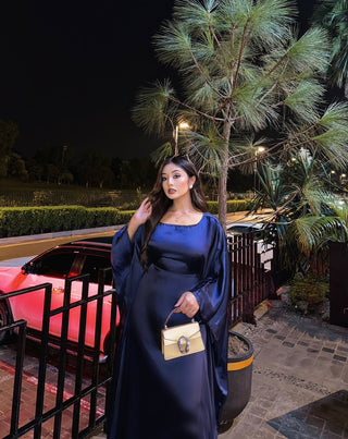 Navy Satin Kaftan