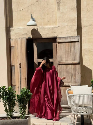 Hana - Kaftan abaya (Burgundy)