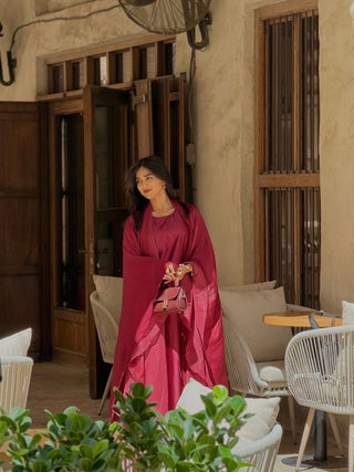 Hana - Kaftan abaya (Burgundy)