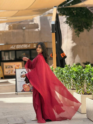 Hana - Kaftan abaya (Burgundy)