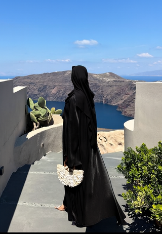 Emerald Shimmer Veil Abaya 2