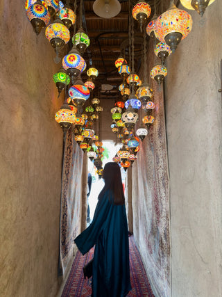 Teal Grace Open Abaya