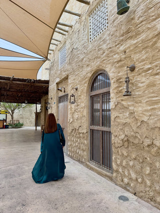 Teal Grace Open Abaya