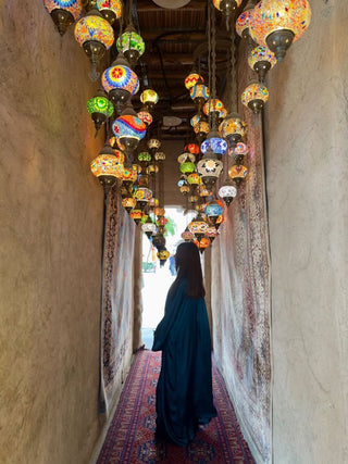 Teal Grace Open Abaya