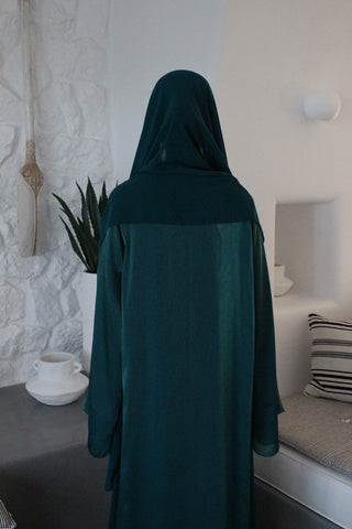 Emerald Shimmer Veil Abaya