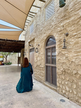 Teal Grace Open Abaya